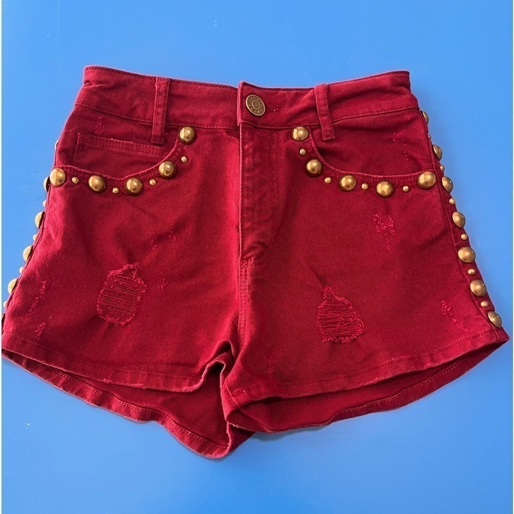 Sandro Pichi Studded High Waisted Shorts. Size 2/XS. Pristine Condition. - Picture 6 of 9